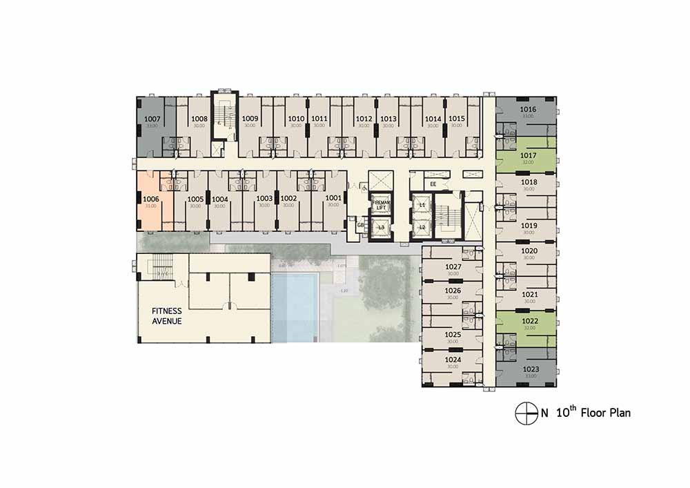 Terra Residence Condo - Floor plan ชั้น 10