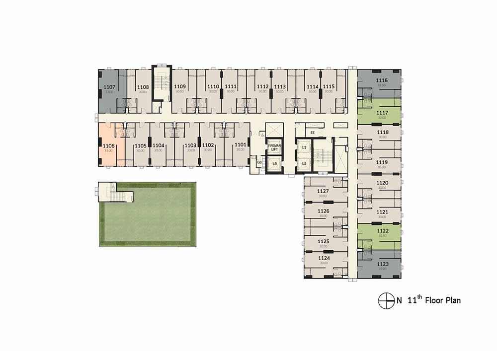 Terra Residence Condo - Floor plan ชั้น 11