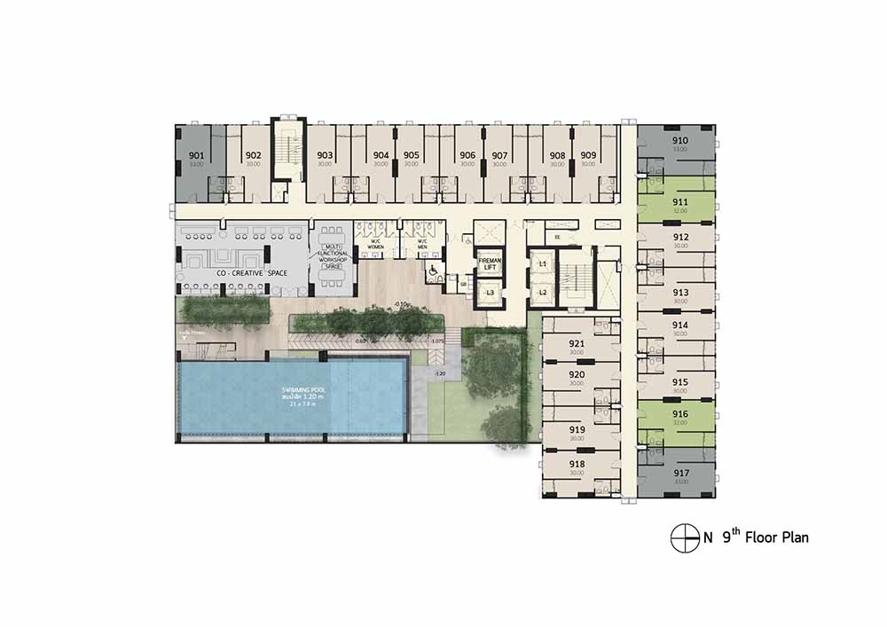 Terra Residence Condo - Floor plan ชั้น 9